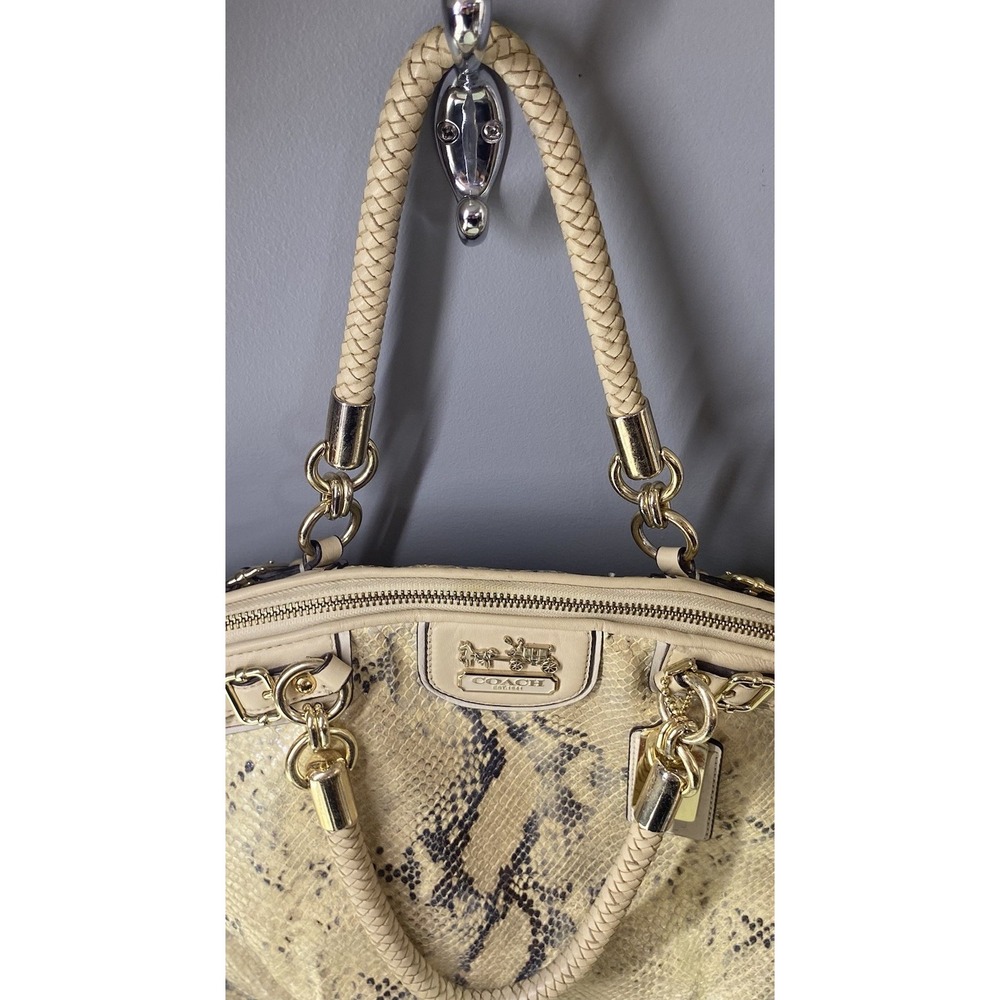 Coach Madison Lindsey Python Embssd Leather Satch… - image 5